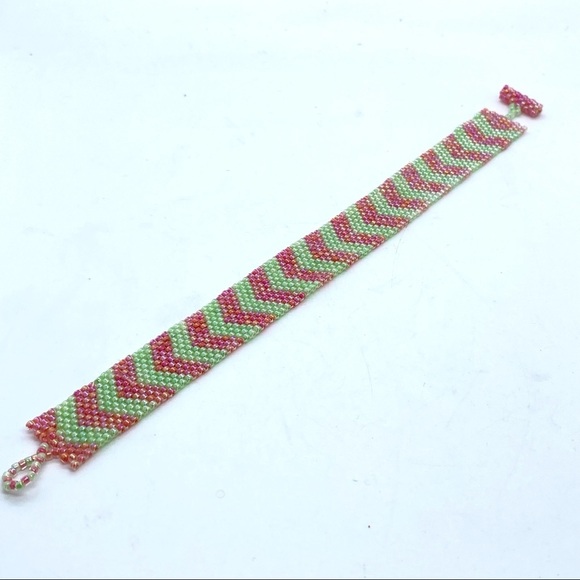 Peyote Stitch Handcrafted Traditional Beadwork Bracelet - Picture 7 of 7
